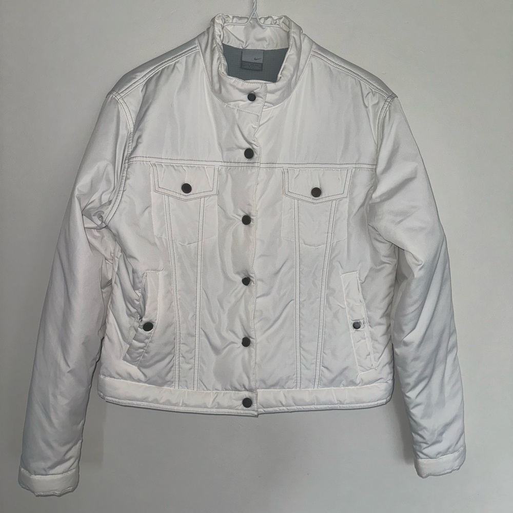 Nike Button Up White Puff Jacket- Girls‎ 12-14 & Women’s Size Xs-S